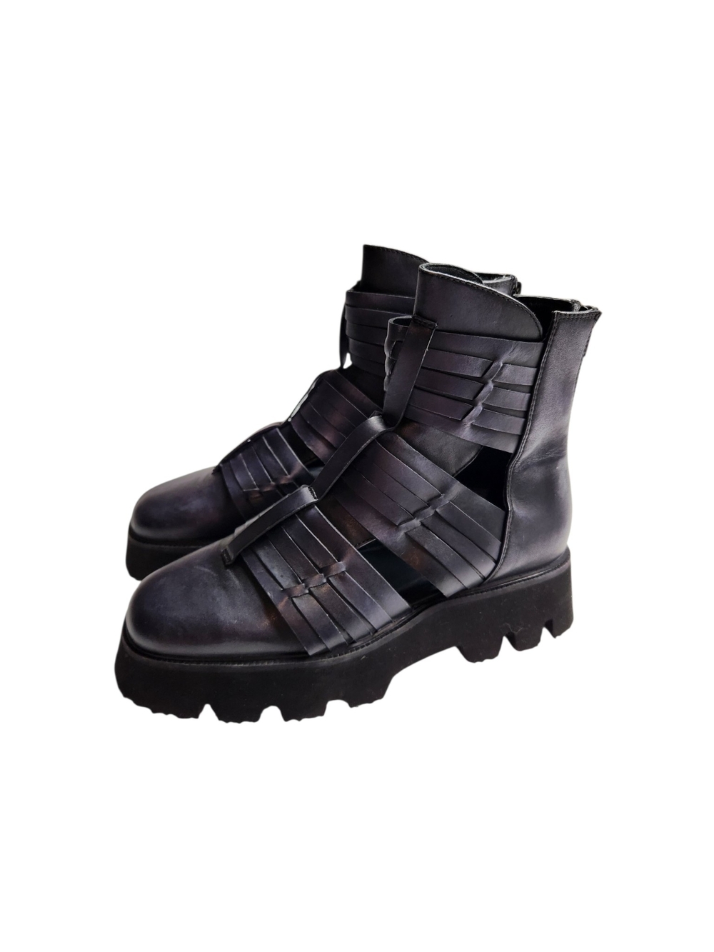 Free People Hydra Huarache Lug Boots Black NWOT